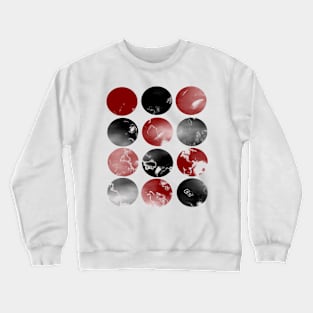 Abstract Round Red / Black Crewneck Sweatshirt